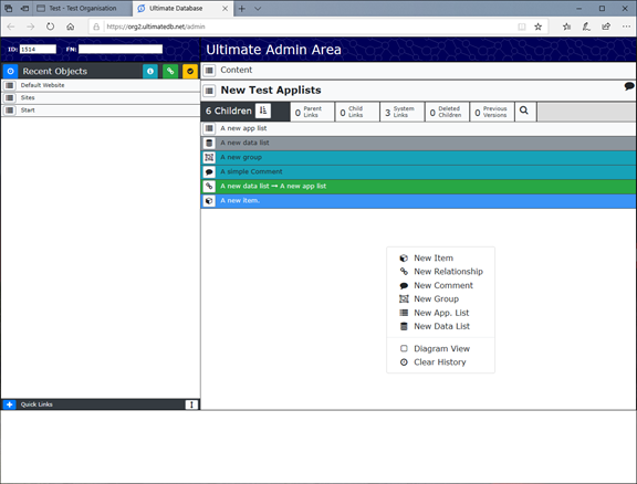 Ultimate Admin Area Example